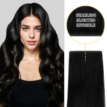 Coredew Seamless Injection Molded Hand-Woven Invisible Hair Extensions -- 100% Human Hair (10 pieces)
