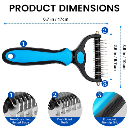 🐾 Cavebit® Painless Pet Grooming Brush – Double-Sided De-Shedding & Detangling  Comb