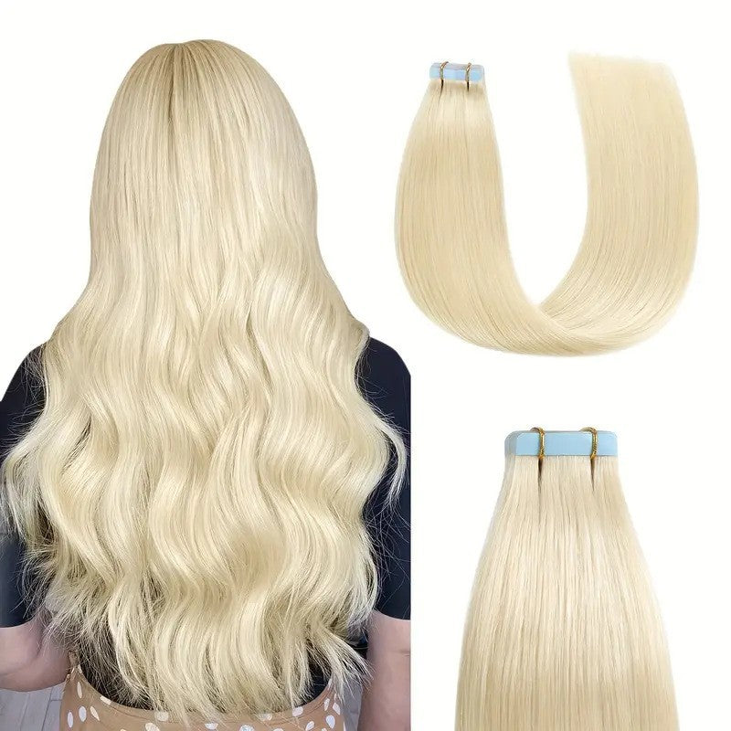 Coredew Seamless Injection Molded Hand-Woven Invisible Hair Extensions -- 100% Human Hair (10 pieces)