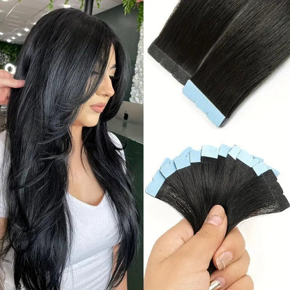 Coredew Seamless Injection Molded Hand-Woven Invisible Hair Extensions -- 100% Human Hair (10 pieces)