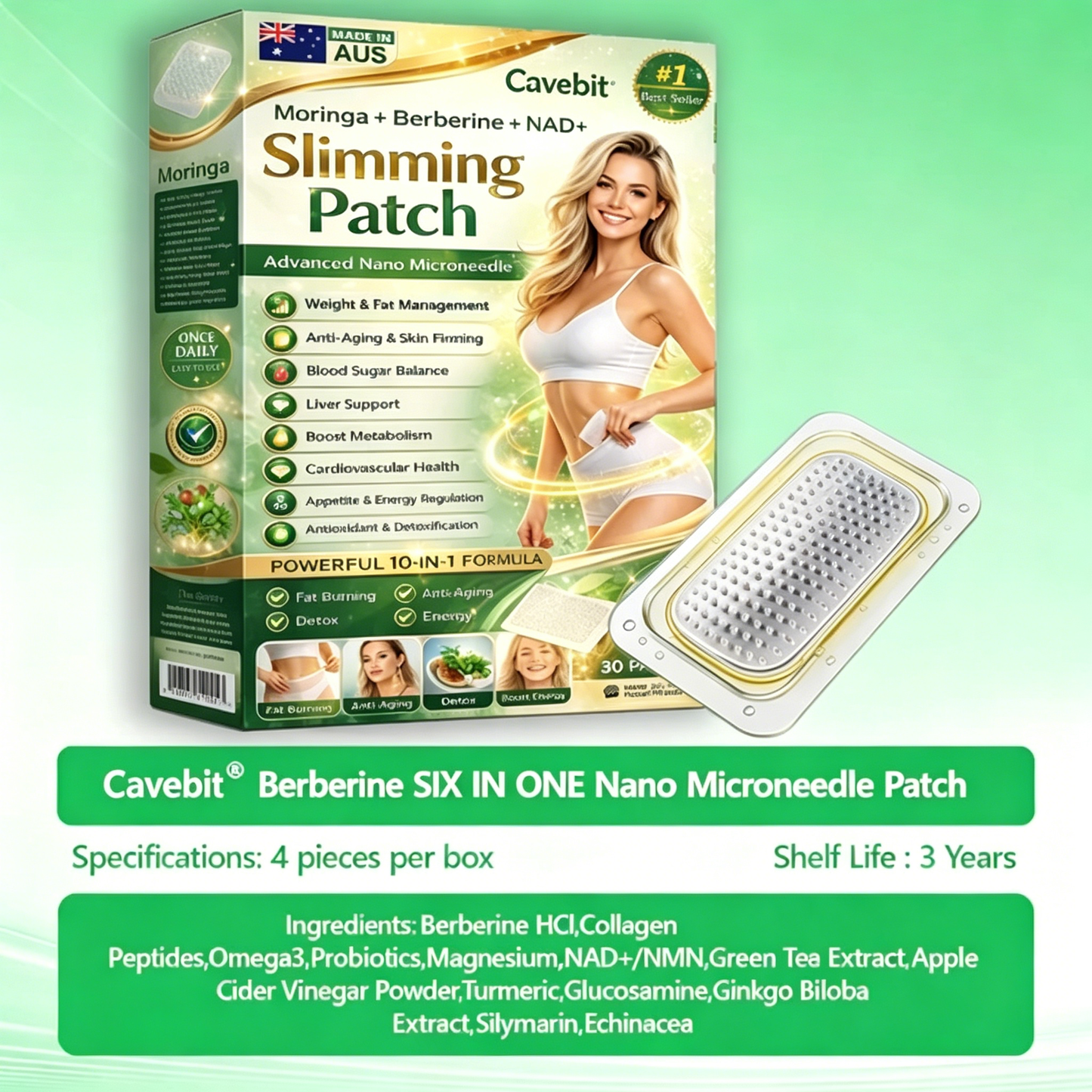 New 2026 Upgrade:  Cavebit® Berberine 6-in-1 Nano Microneedle 𝖯𝚊𝗍𝖼𝗁 with Science-Backed Formula