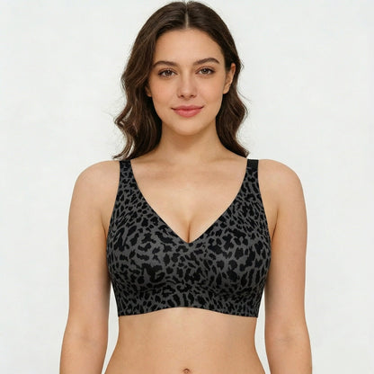 🏆Super Firming Leopard Print Jelly Bra | Women Wirefree Bras 👍No More Sagging Breasts